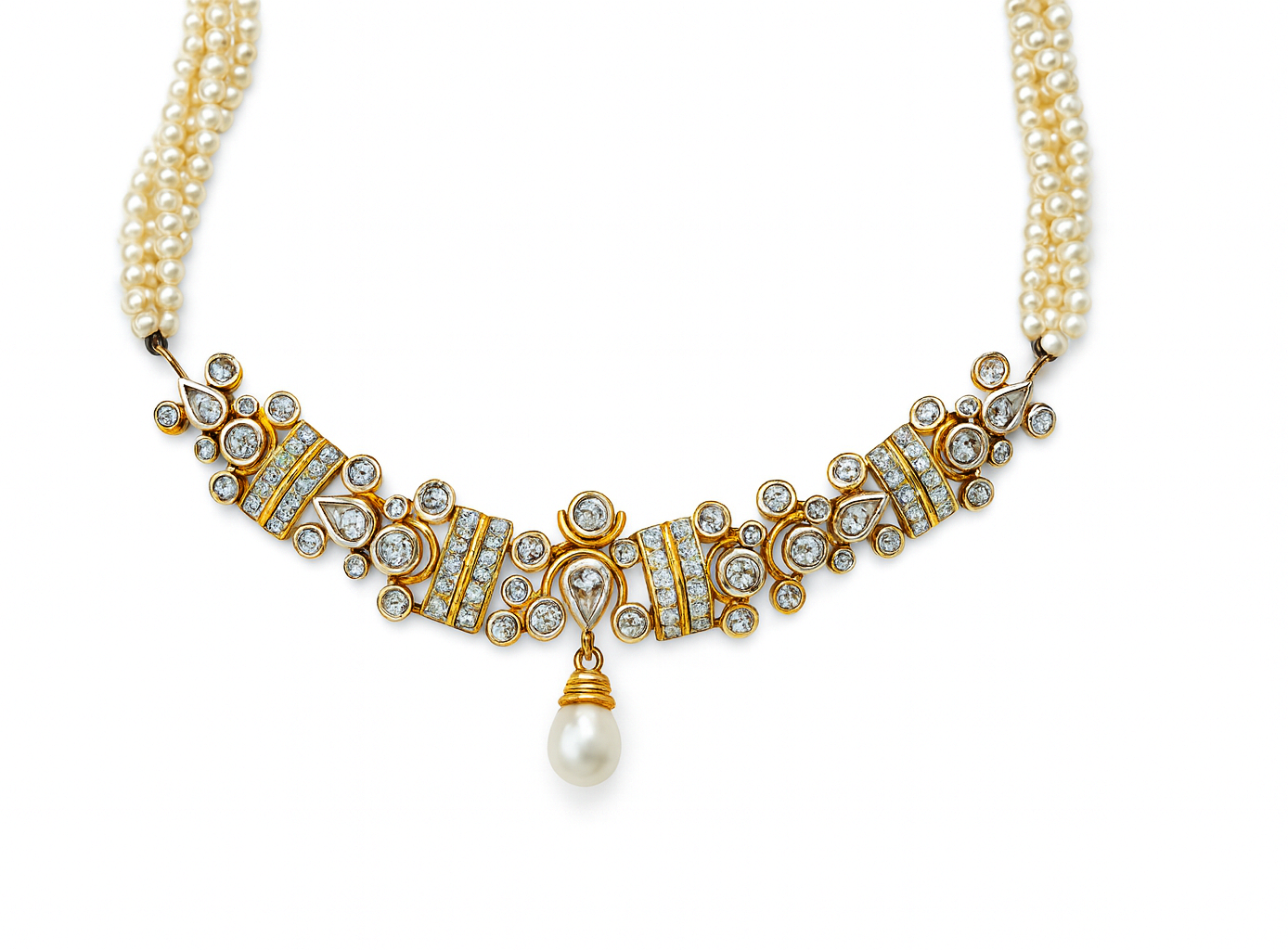 Beautiful 18 Kt Gold  Natural Diamond Necklace 
